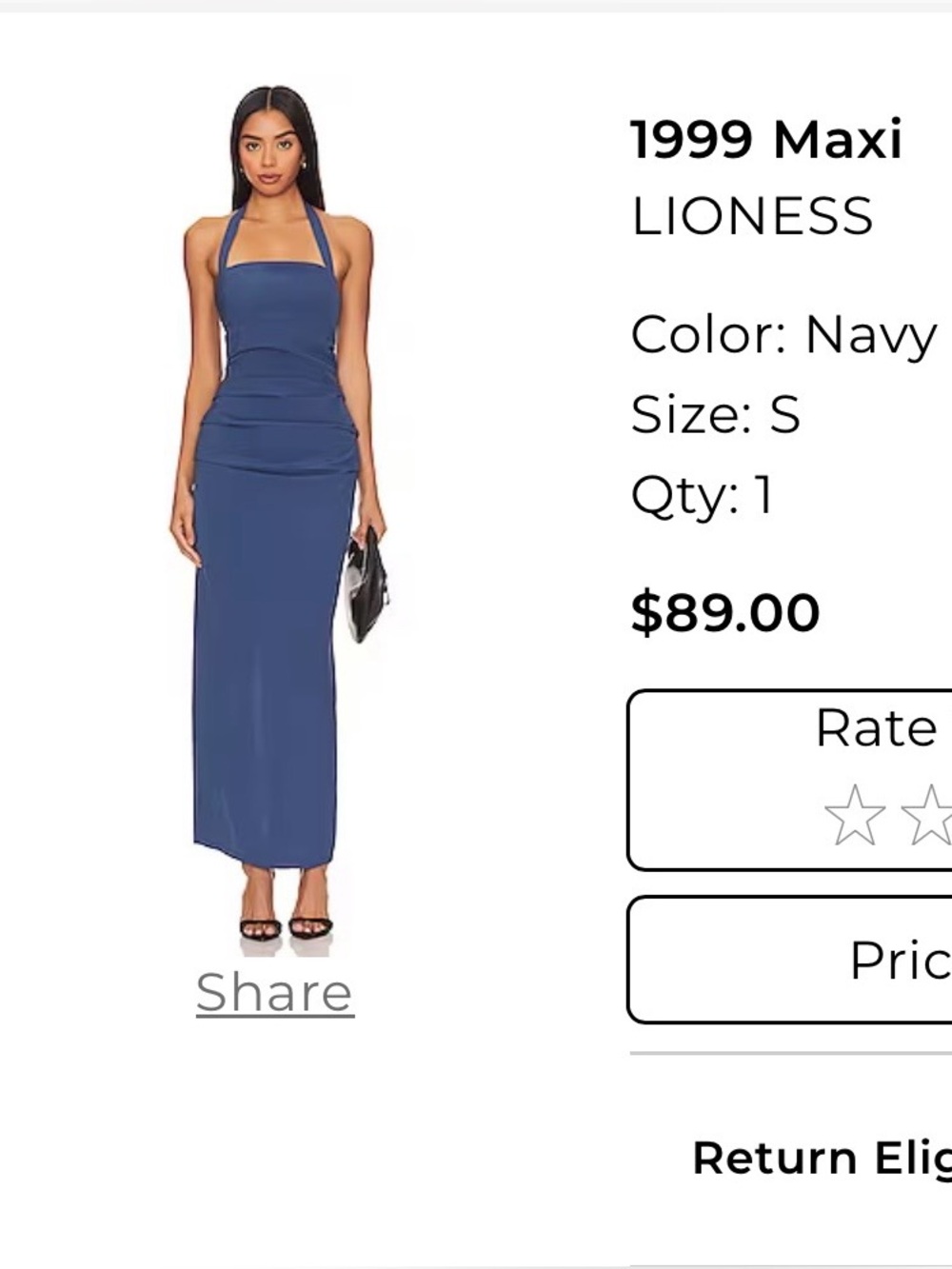 Lioness Navy Halter Maxi Dress